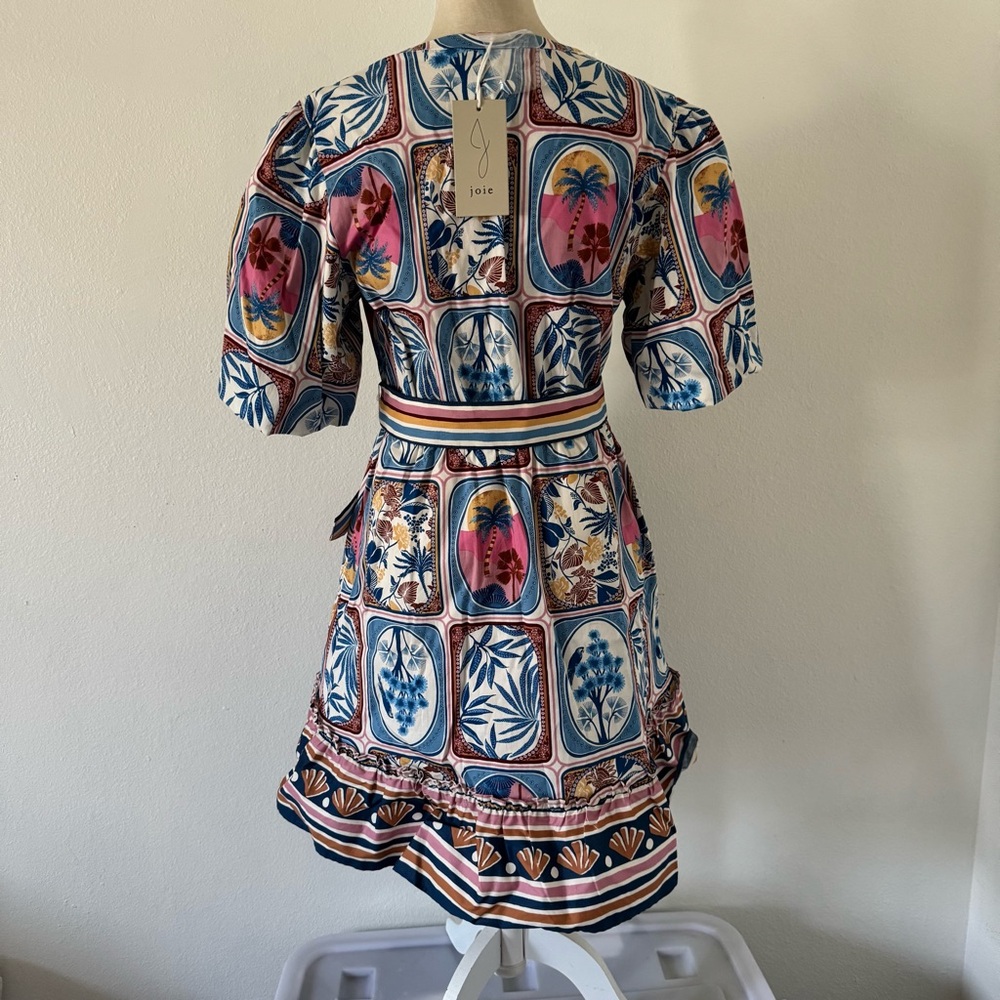 Joie tropical multi color printed Dress with Belt - Picture 4 of 14